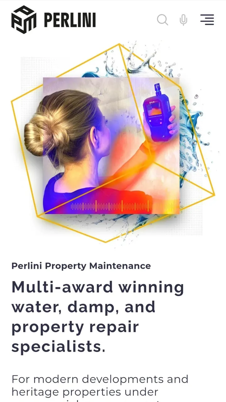 Perlini homepage on a phone